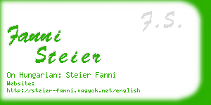 fanni steier business card